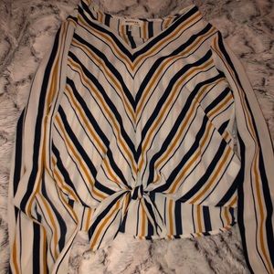 Long Sleeve Blouse with Arm Cut Outs